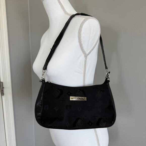 Vintage 2004 Betty Boop Shoulder Bag Purse Y2K Retro Grunge Rare 2000s Black - Picture 1 of 10